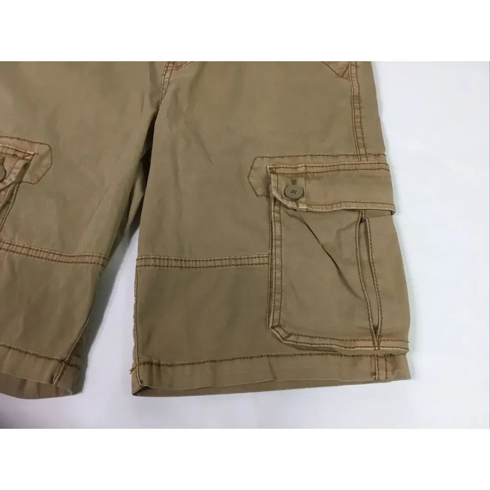True Craft Junior Cargo Shorts Size 14 Khaki Tan Hiking Waist 26 Inseam 9‎